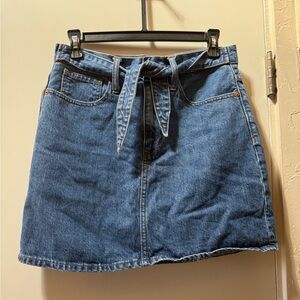 Madewell Rigid Denim Straight Tie Waist Skirt